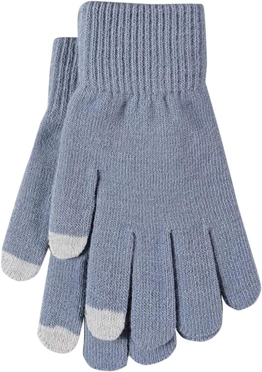 Winter Knit Gloves, Touchscreen Gloves Cold Weather, Men Women Full Finger Soft Warm Anti Slip Gloves for Hiking