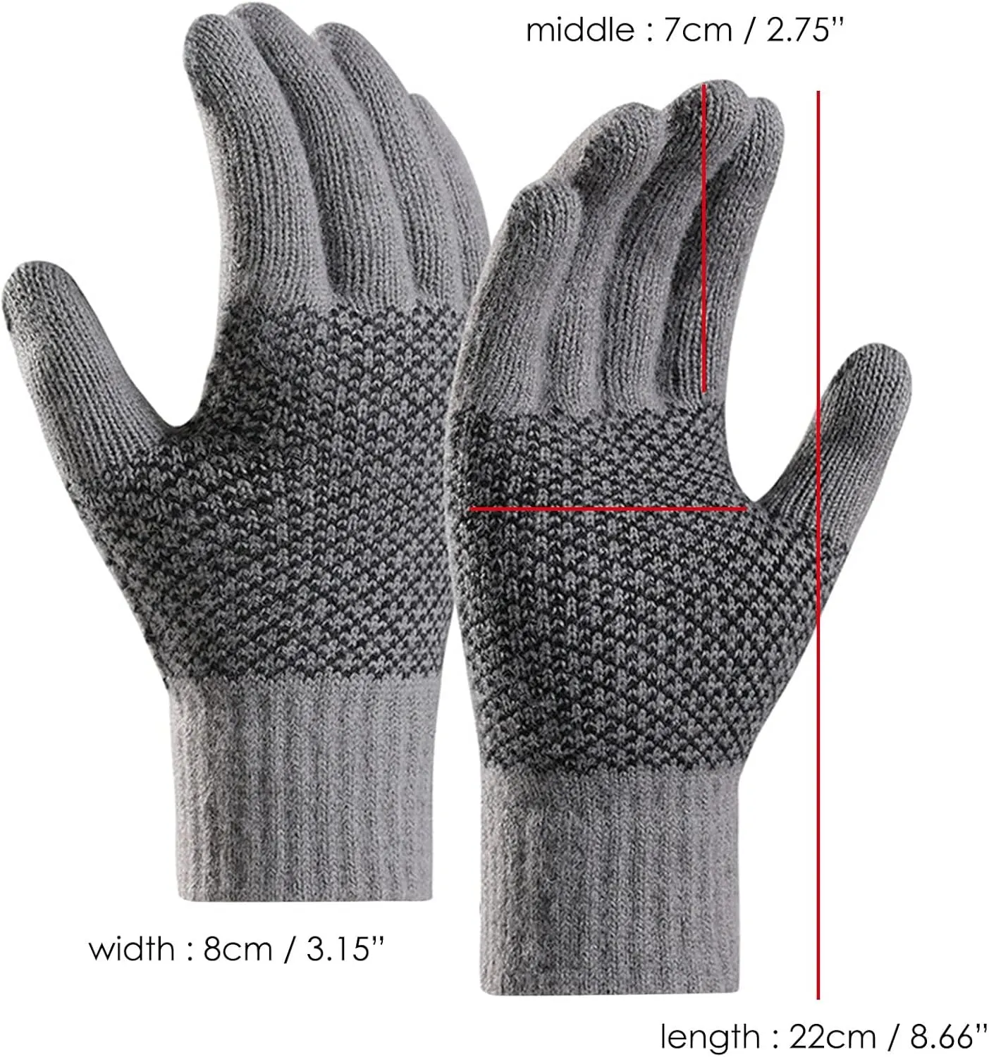 Winter Ski Gloves For Cold Weather Thermal Knit Cuff Cable Women Warm Elastic Touchscreen Gloves For Driving