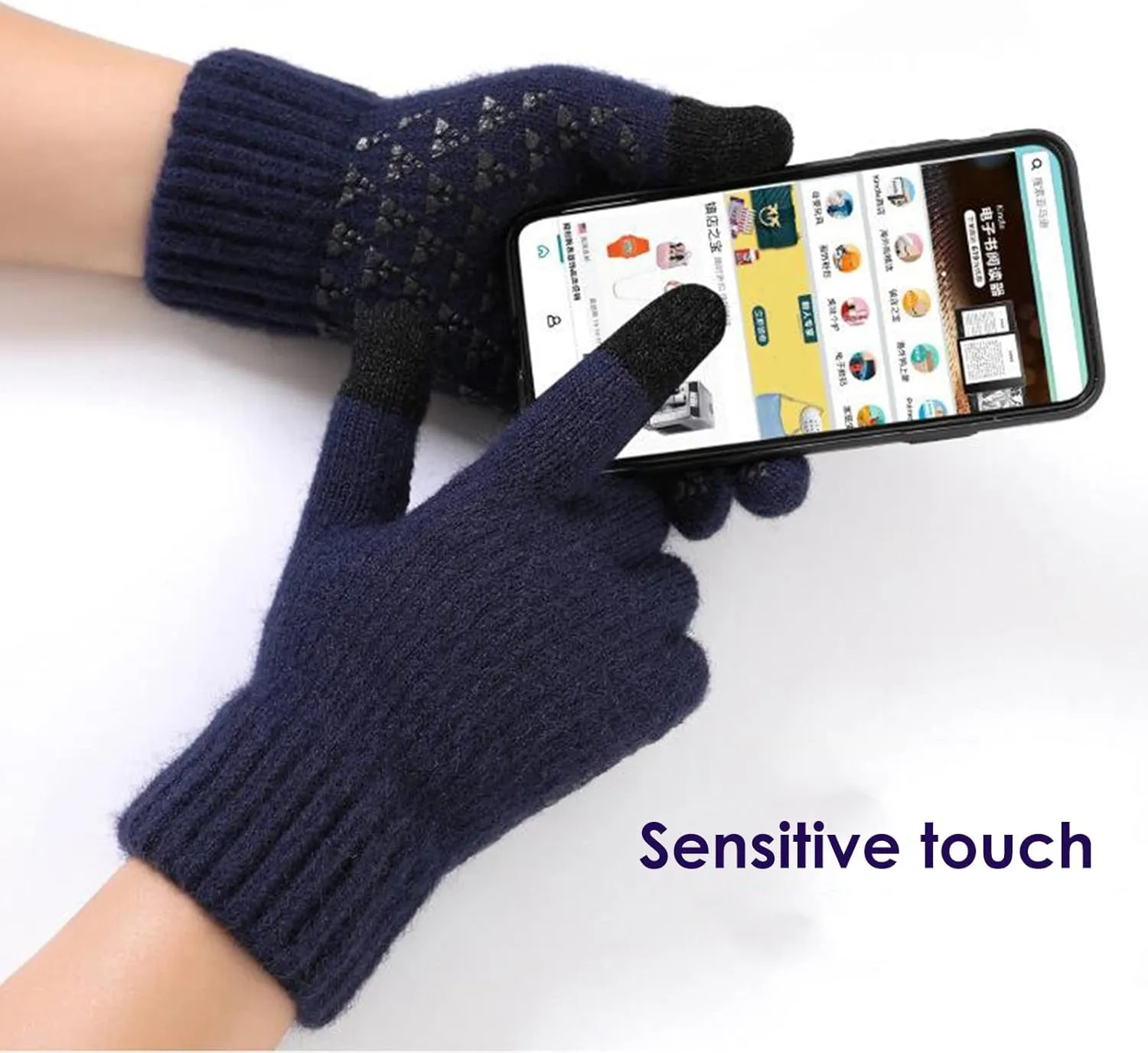 Winter Ski Gloves For Cold Weather Thermal Knit Cuff Cable Women Warm Elastic Touchscreen Gloves For Driving