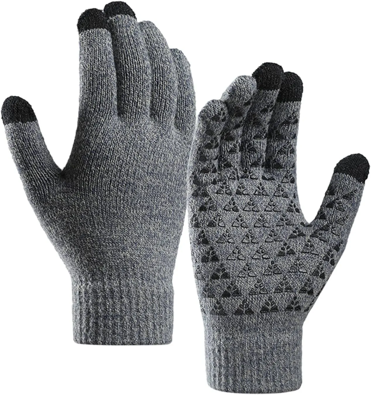 Winter Touchscreen Gloves with Elastic Cuff Thermal Knit Soft Gloves for Men Women Non-Slip Gloves Women Driving Gloves
