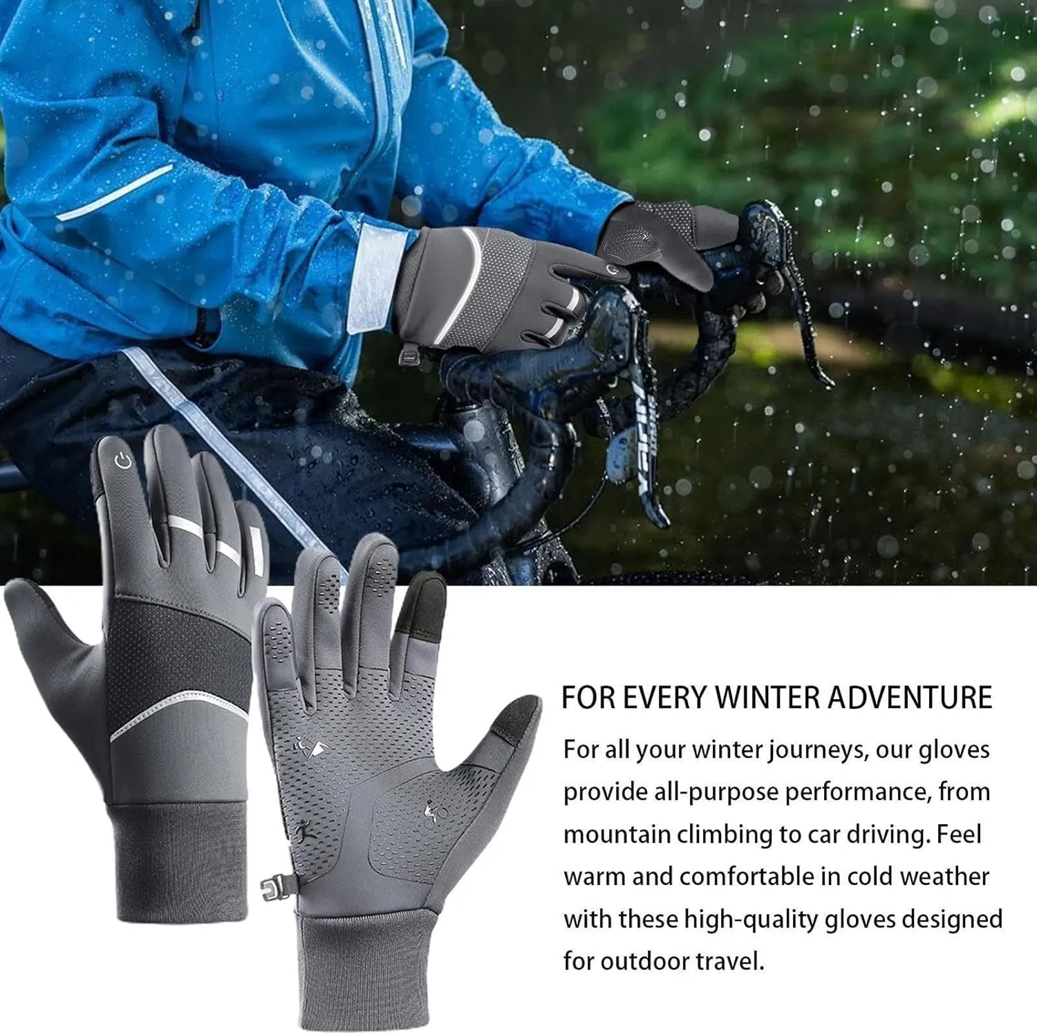 Winter Warm Gloves for Men Women Touchscreen Gloves Cold Weather Windproof Thermal Snow Gloves