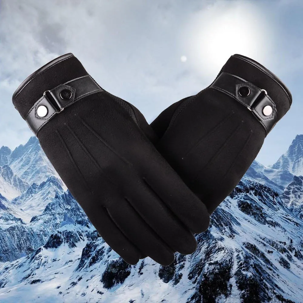 Winter Warm Gloves Touchscreen Ski Gloves Windproof Gloves for Men Women Running Hiking Ski Gloves (Black, One Size)