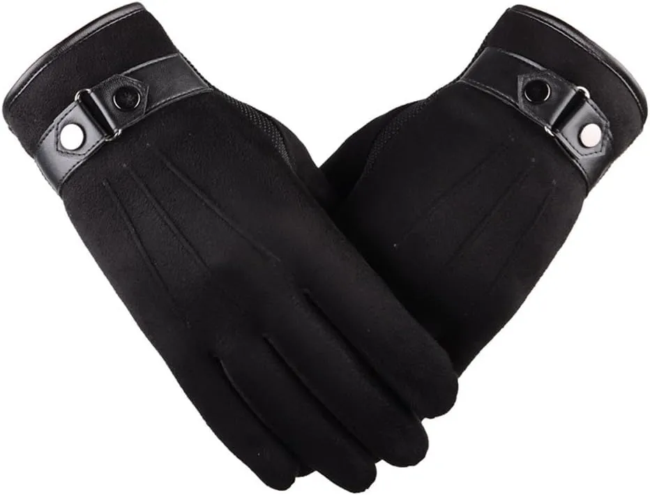Winter Warm Gloves Touchscreen Ski Gloves Windproof Gloves for Men Women Running Hiking Ski Gloves (Black, One Size)
