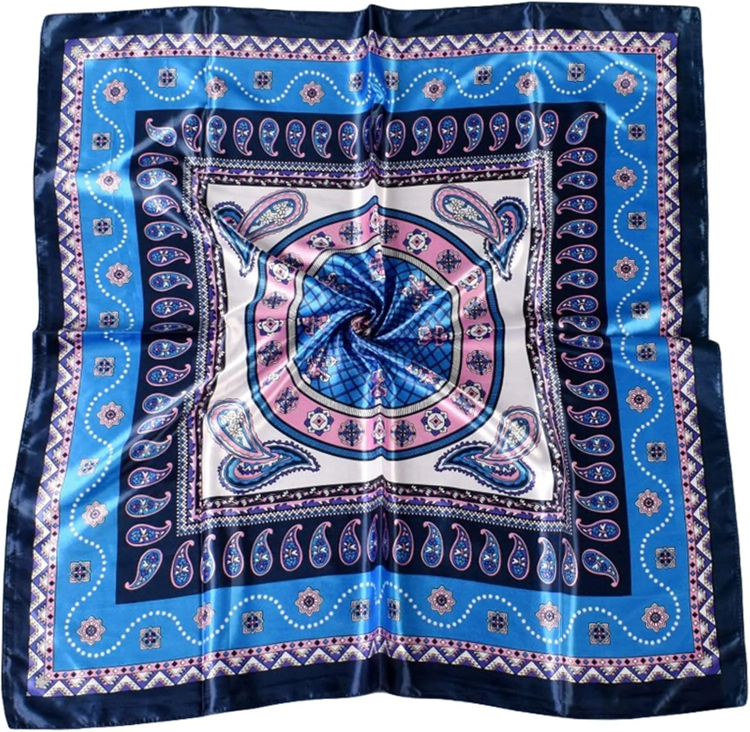 Women Casual Scarf Silk Flower Printed Silk Scarf Printing Square Scarf Turban Workout Clothes Men