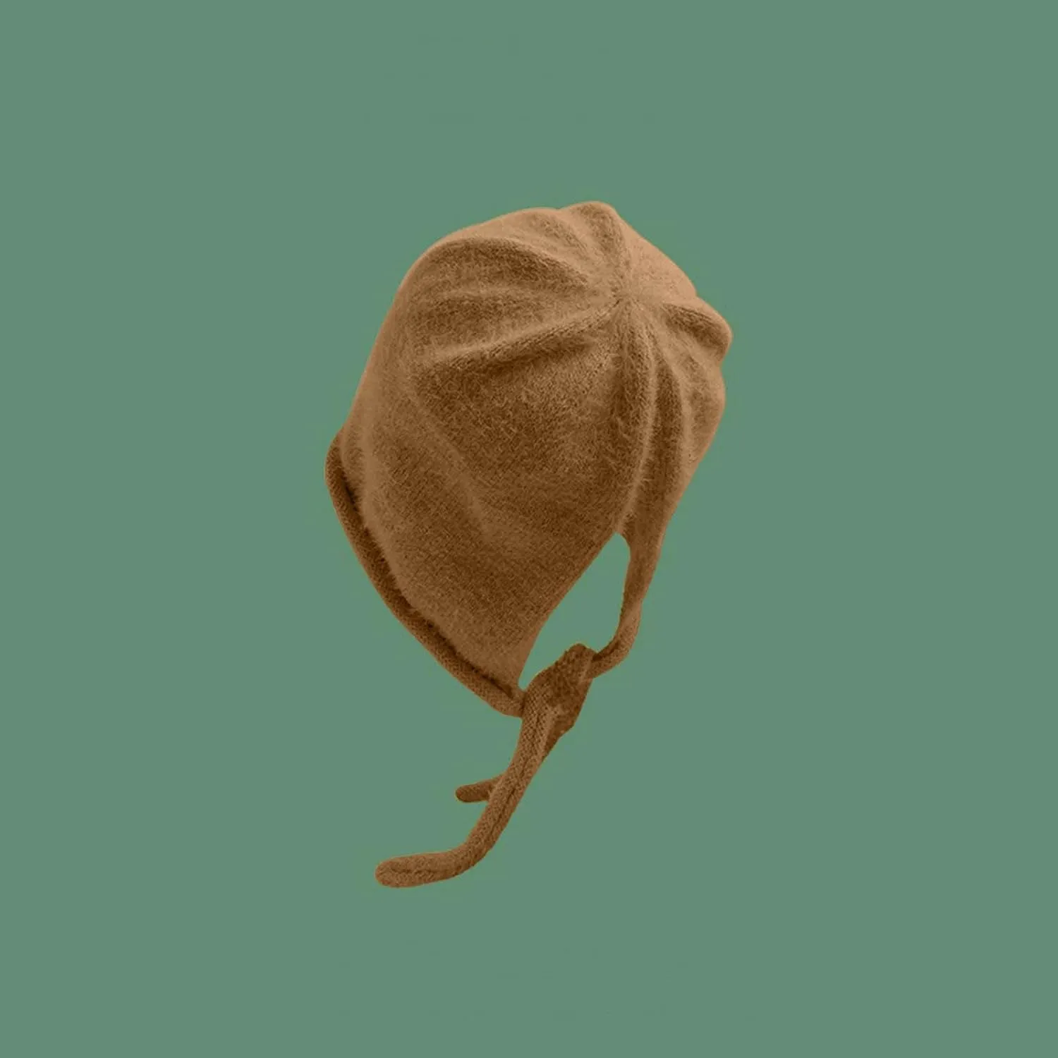 Women Fashion Winter Knitted Beanie Hat with Earflaps Faux Fur Pom Fleece Lined Thick Warm Ribbed Wide Brim Cap