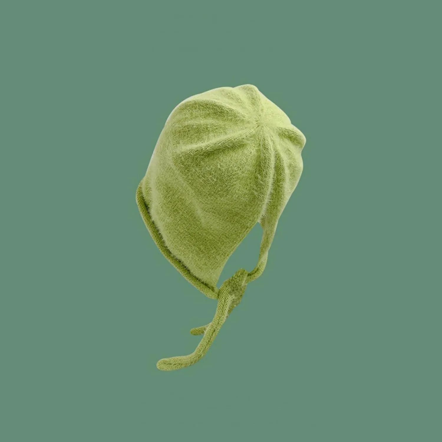 Women Fashion Winter Knitted Beanie Hat with Earflaps Faux Fur Pom Fleece Lined Thick Warm Ribbed Wide Brim Cap