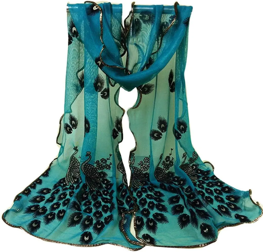 Women Lightweight Print Floral Pattern Scarf Fashion Scarves Sunscreen Wraps Summer Season Beach Towel Shawls