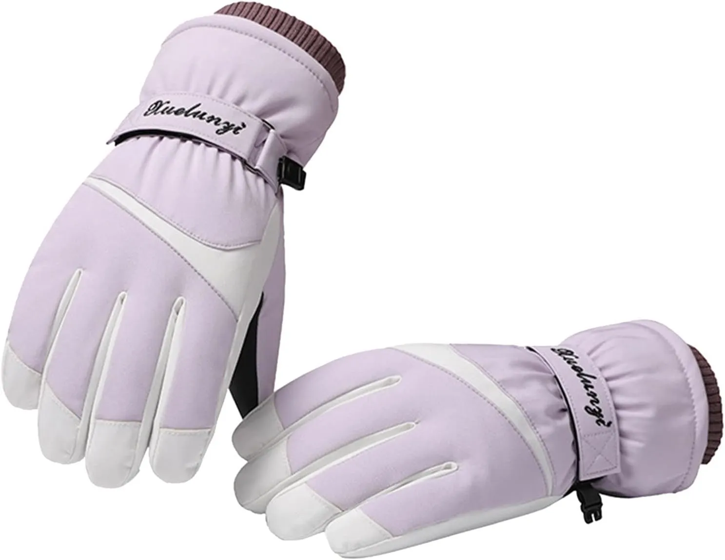 Women Ski Mittens Winter Warm Gloves Plush Thickened Windproof Waterproof Outdoor Mittens for Women Cold Weather Insulated
