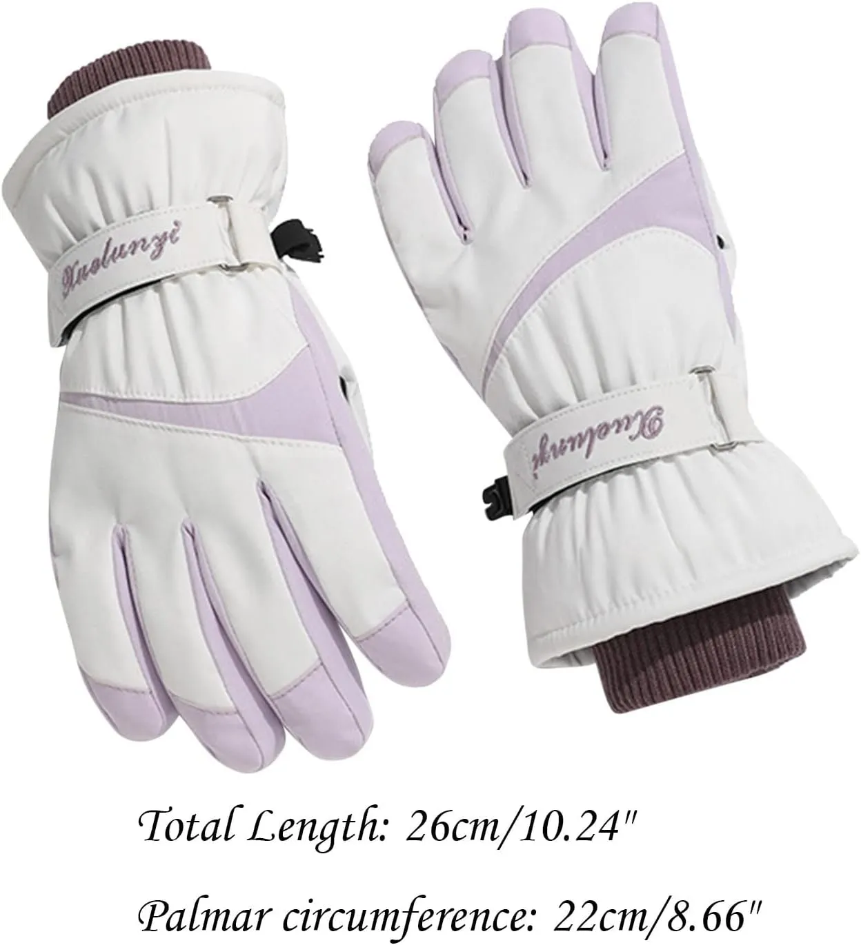 Women Ski Mittens Winter Warm Gloves Plush Thickened Windproof Waterproof Outdoor Mittens for Women Cold Weather Insulated