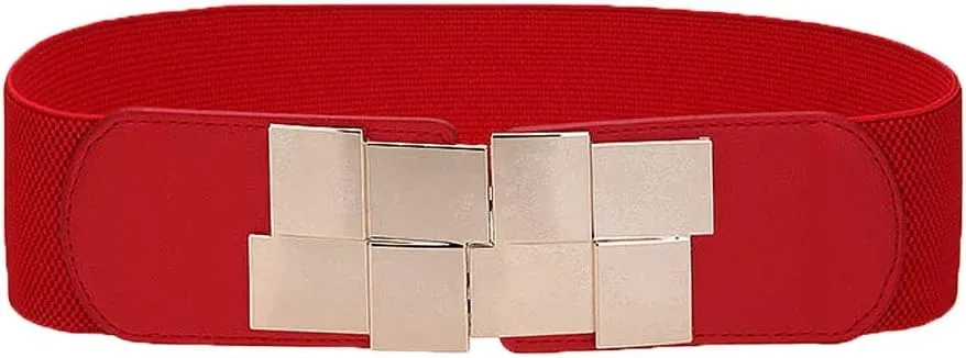 Women Stretchy Belt Wide Elastic Stretch Waist Belt Waistband for Ladies Dresses