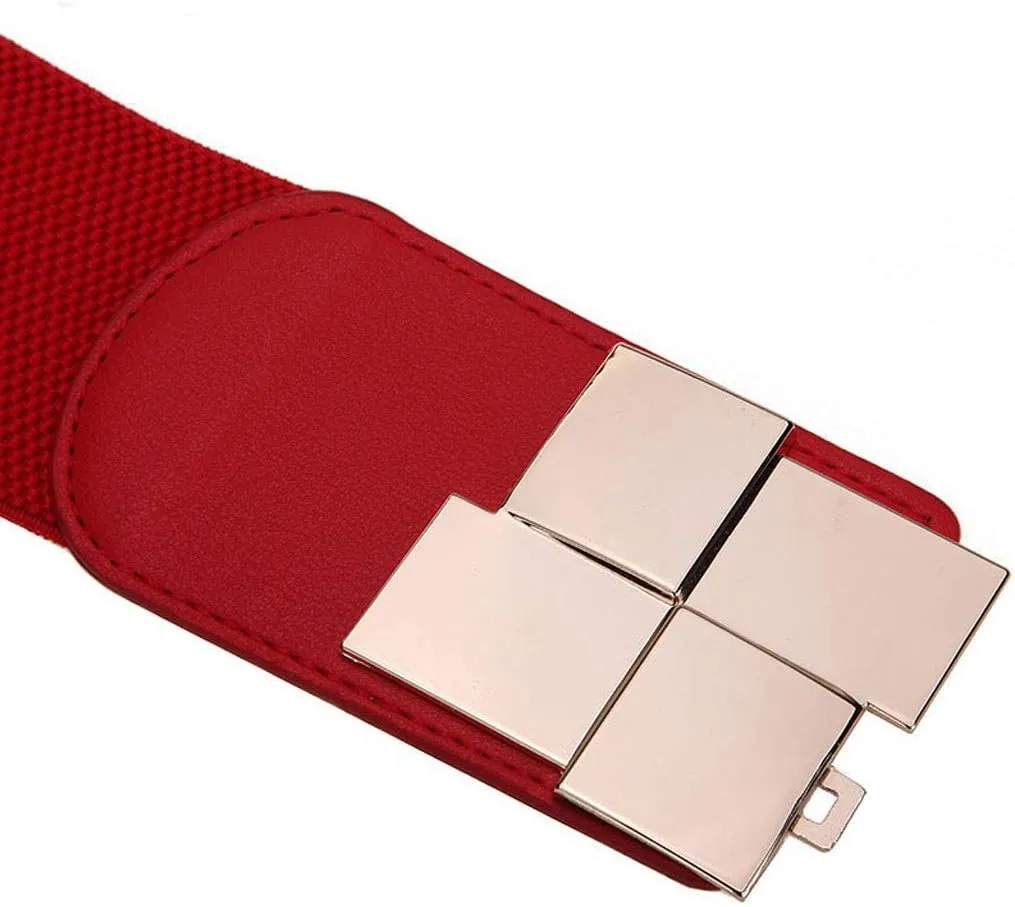 Women Stretchy Belt Wide Elastic Stretch Waist Belt Waistband for Ladies Dresses