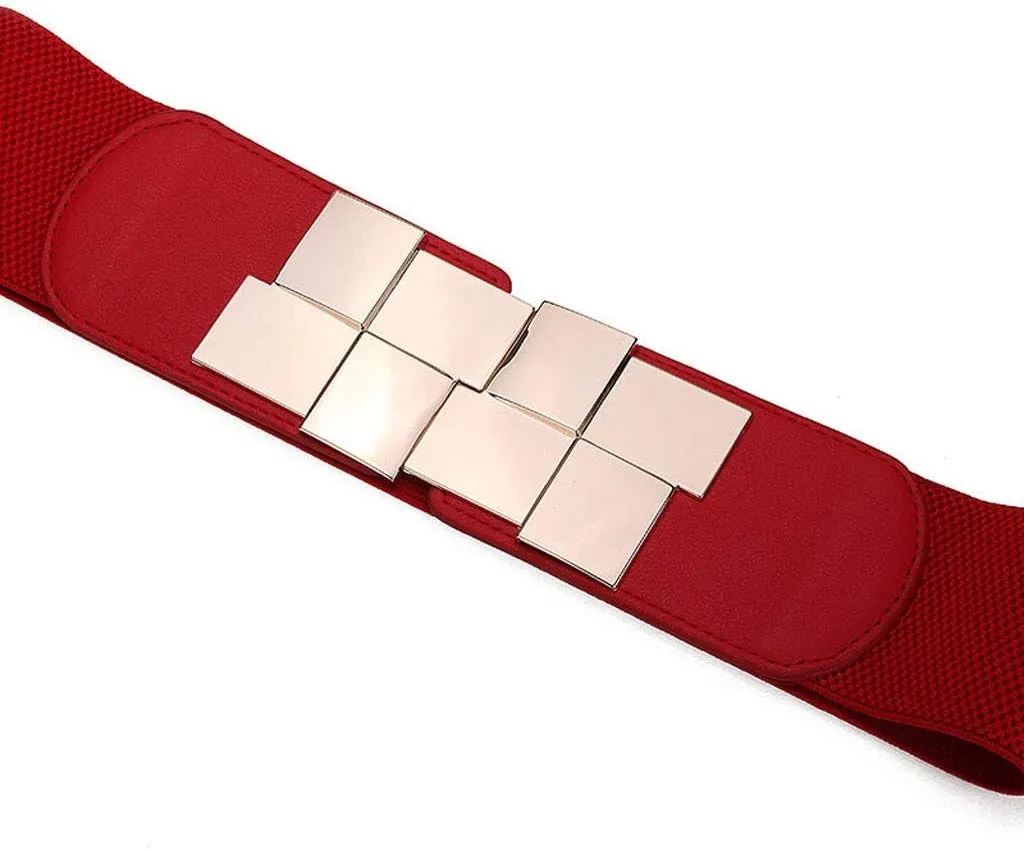 Women Stretchy Belt Wide Elastic Stretch Waist Belt Waistband for Ladies Dresses