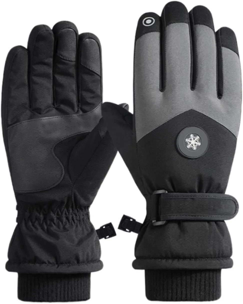 Women Thermal Cold Gloves Winter Gloves Windproof Thermal Touchscreen Ski Glove Suit for Ski Cycling Hiking Driving Typin Freezer Work (Black, A)