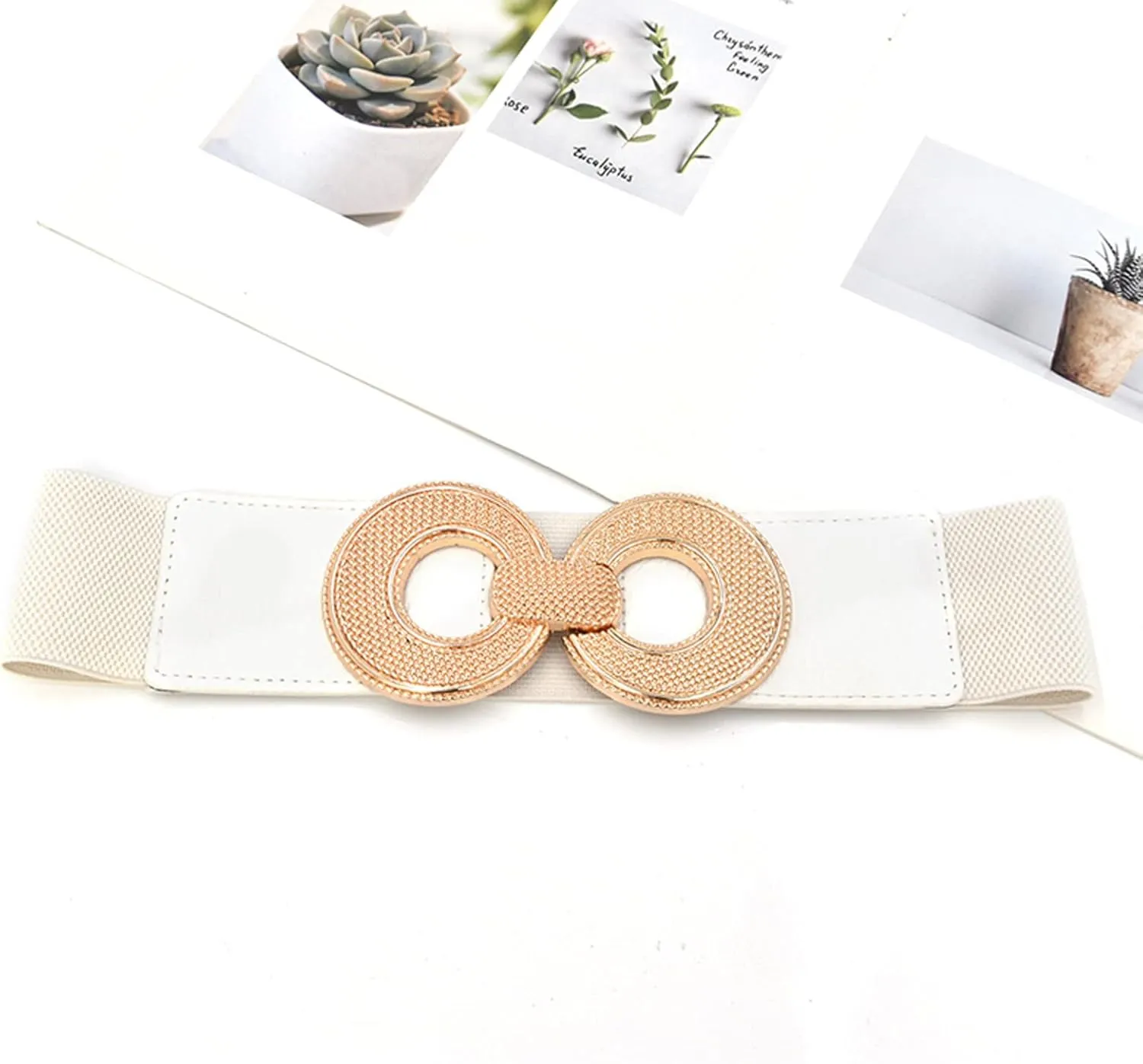 Women Wide Elastic Belt Stretch Retro Cinch Belt Waistband for Jeans Dresses