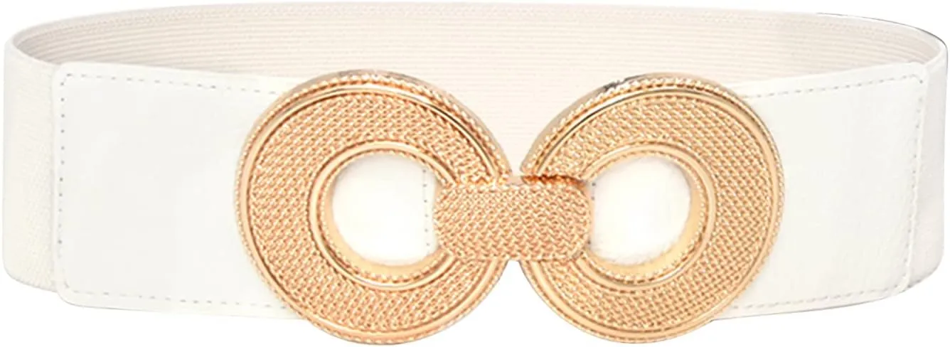 Women Wide Elastic Belt Stretch Retro Cinch Belt Waistband for Jeans Dresses