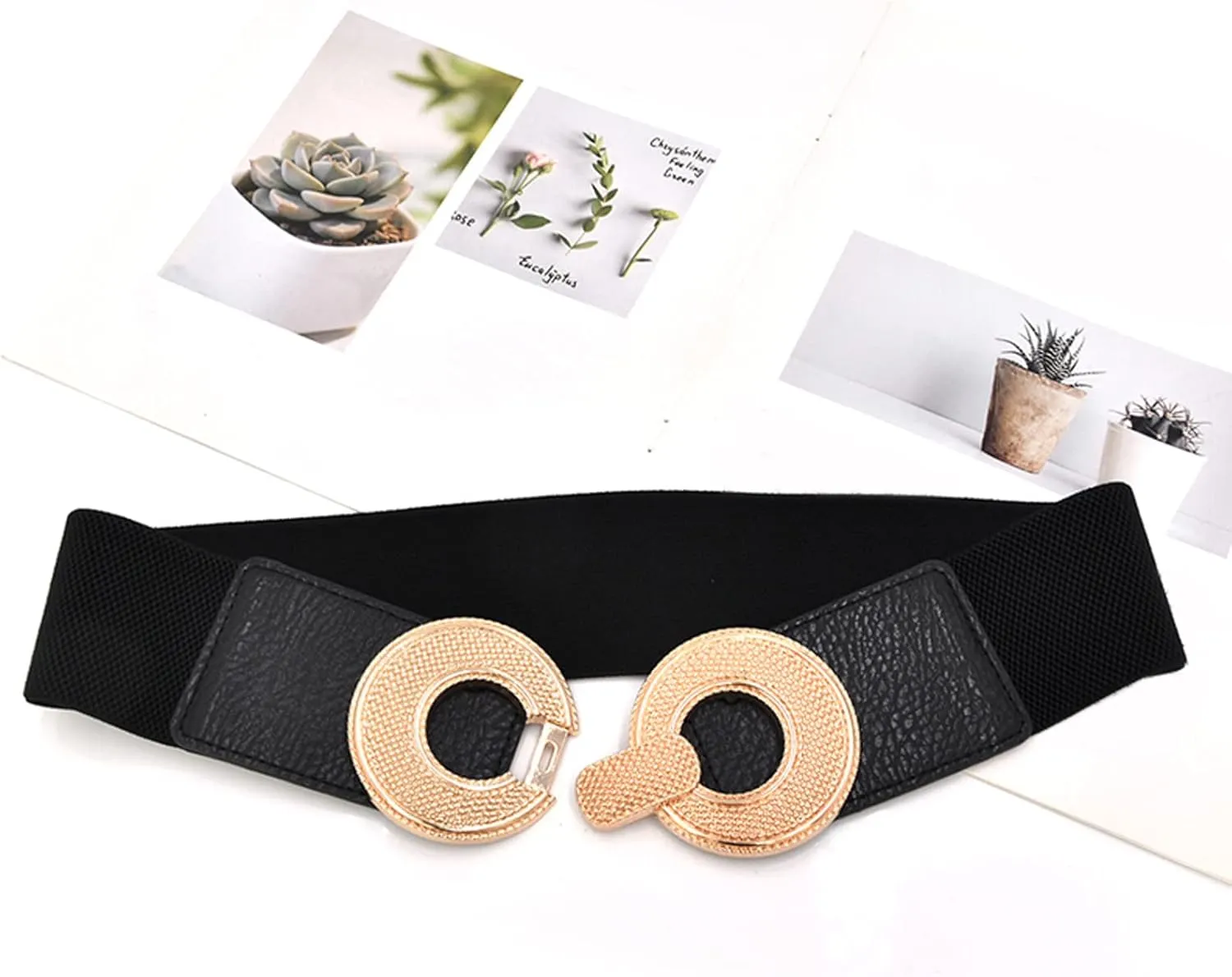 Women Wide Elastic Belt Stretch Retro Cinch Belt Waistband for Jeans Dresses