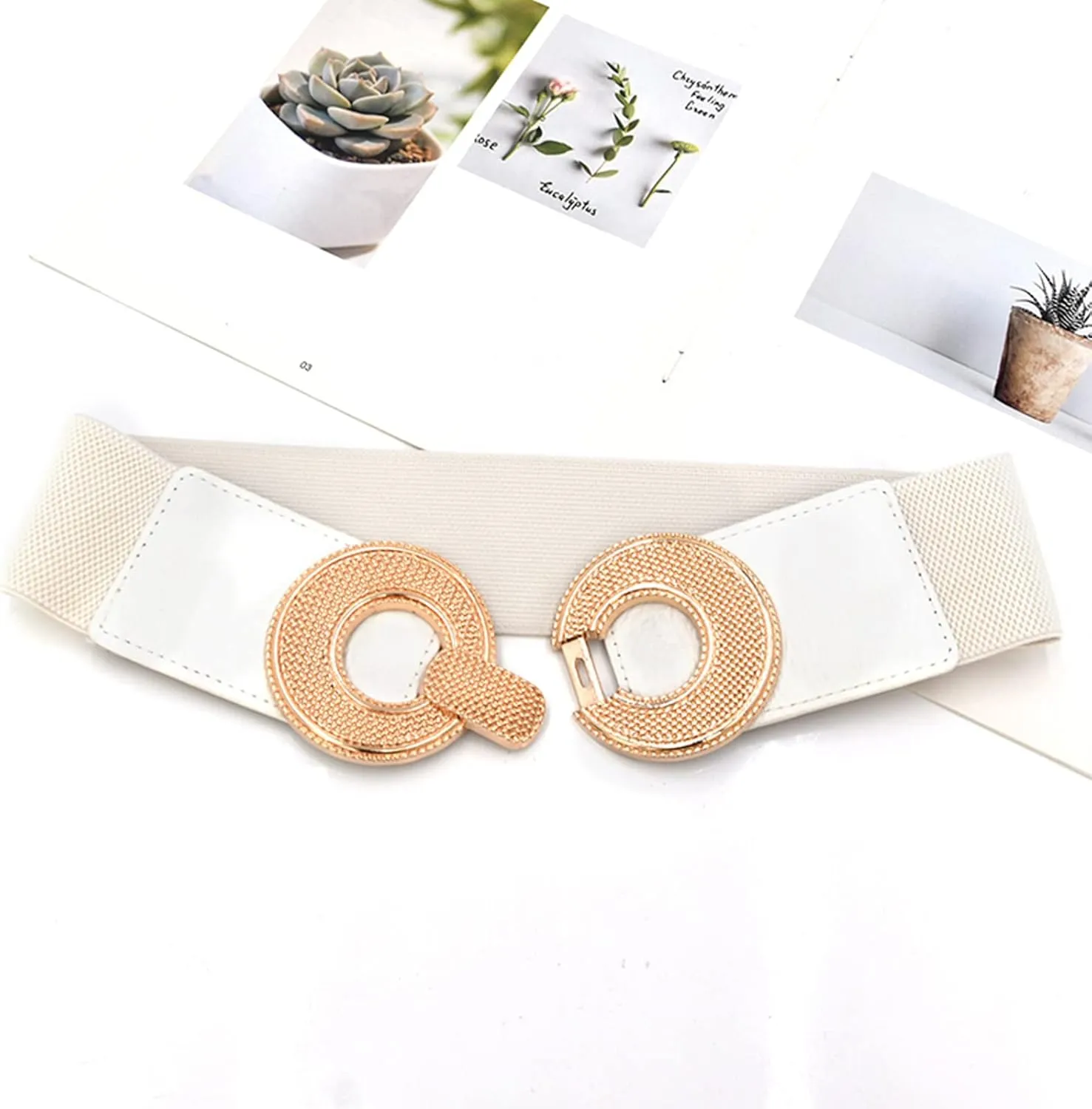 Women Wide Elastic Belt Stretch Retro Cinch Belt Waistband for Jeans Dresses