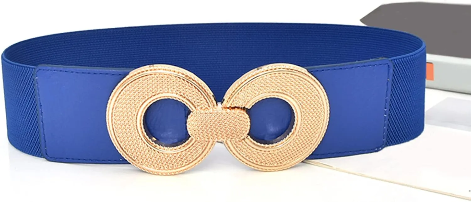 Women Wide Elastic Belt Stretch Retro Cinch Belt Waistband for Jeans Dresses