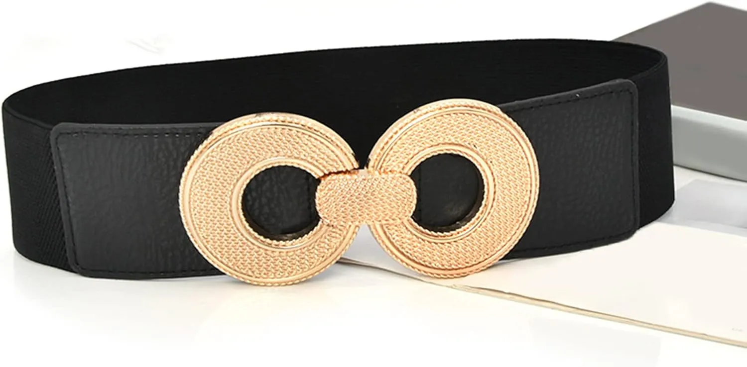 Women Wide Elastic Belt Stretch Retro Cinch Belt Waistband for Jeans Dresses