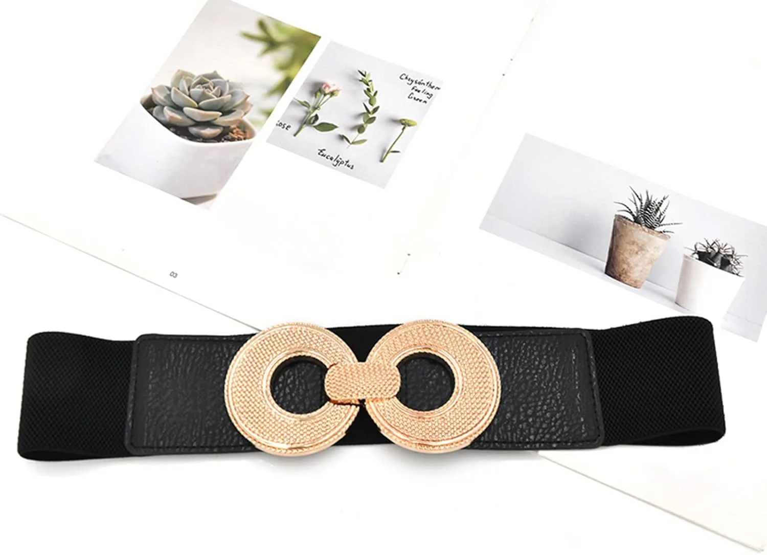 Women Wide Elastic Belt Stretch Retro Cinch Belt Waistband for Jeans Dresses