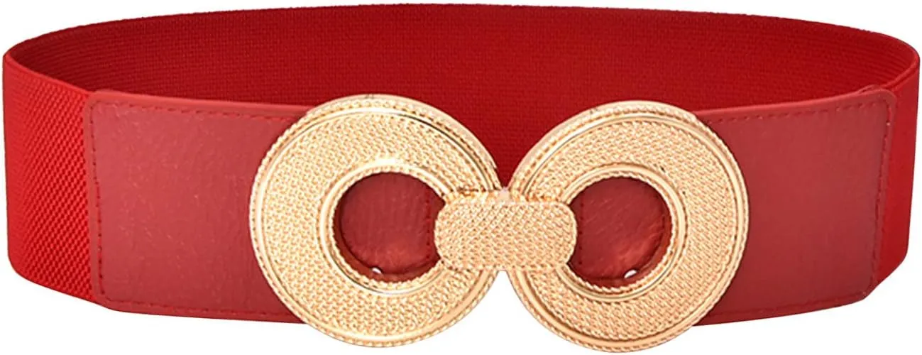 Women Wide Elastic Belt Stretch Retro Cinch Belt Waistband for Jeans Dresses