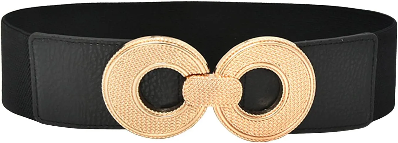 Women Wide Elastic Belt Stretch Retro Cinch Belt Waistband for Jeans Dresses