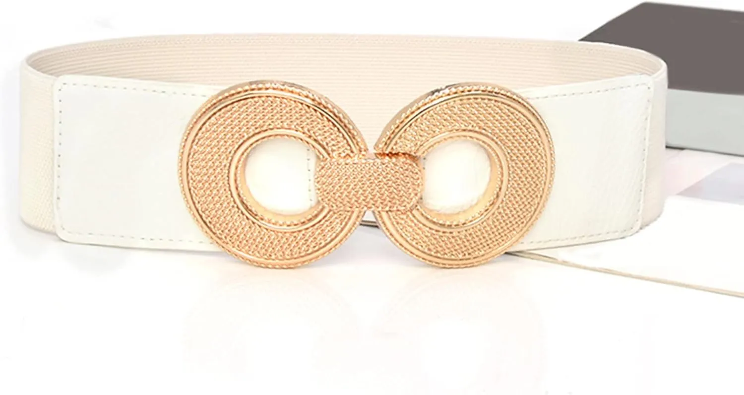 Women Wide Elastic Belt Stretch Retro Cinch Belt Waistband for Jeans Dresses