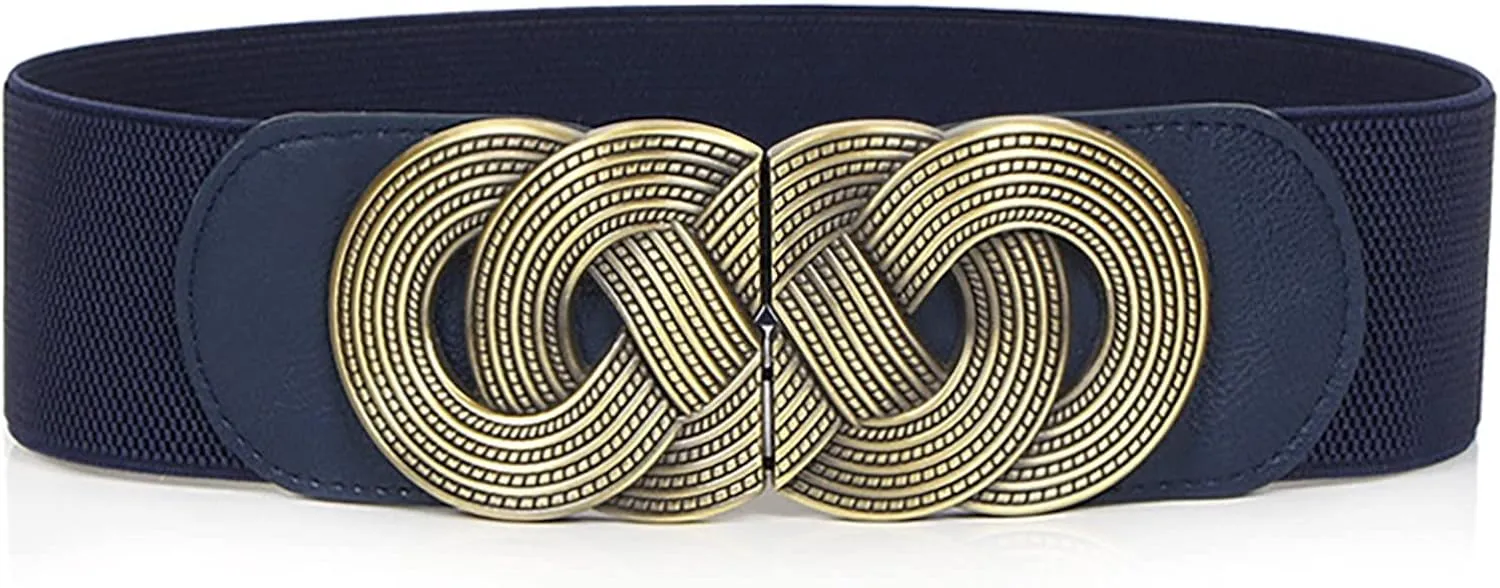 Women Wide Elastic Belt Stretch Vintage Cinch Belt Waistband For Dresses