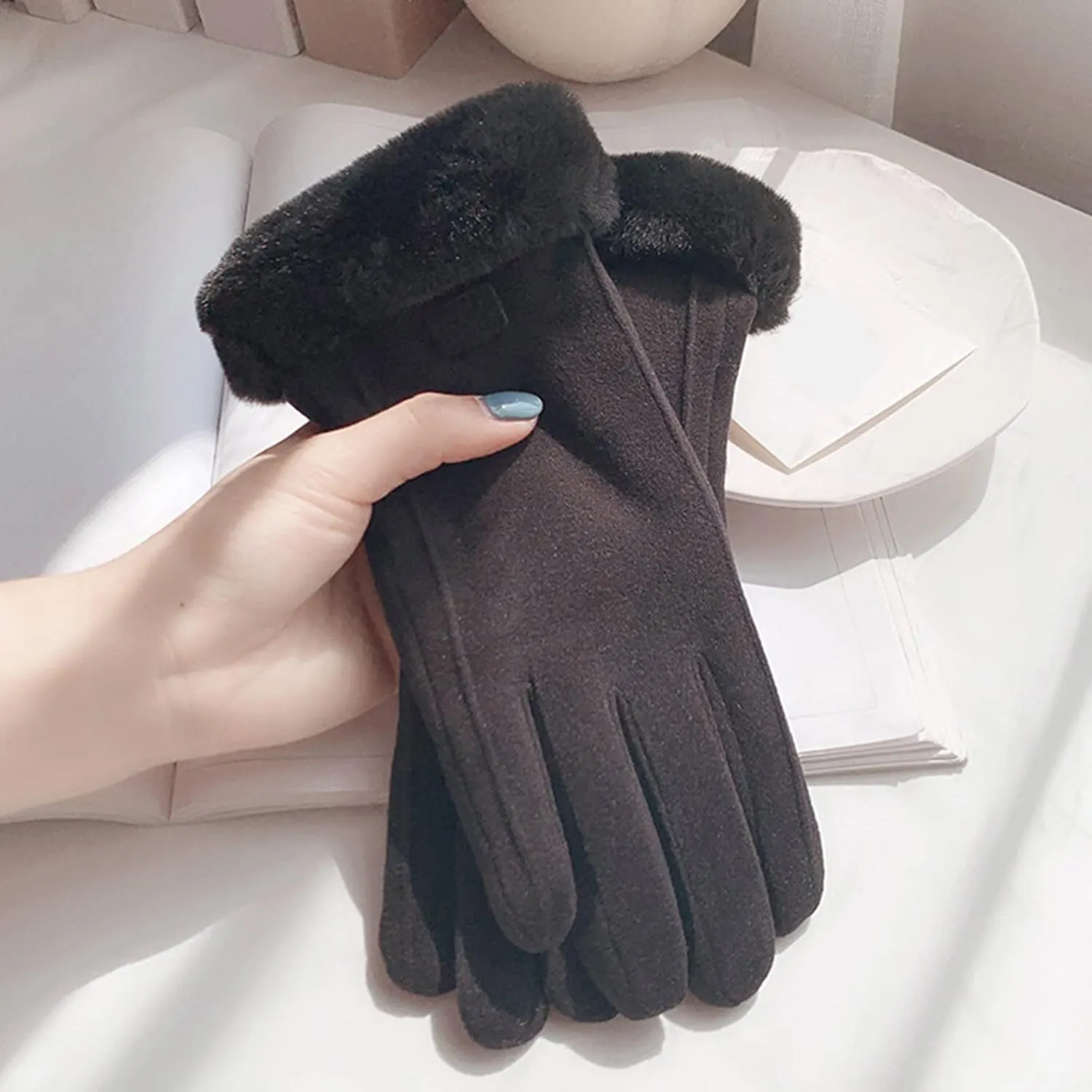 Women Winter Gloves with Toucscreen Fingers, Warm Touc Screen Glove Lined for Cold Weather Thermal & Driving