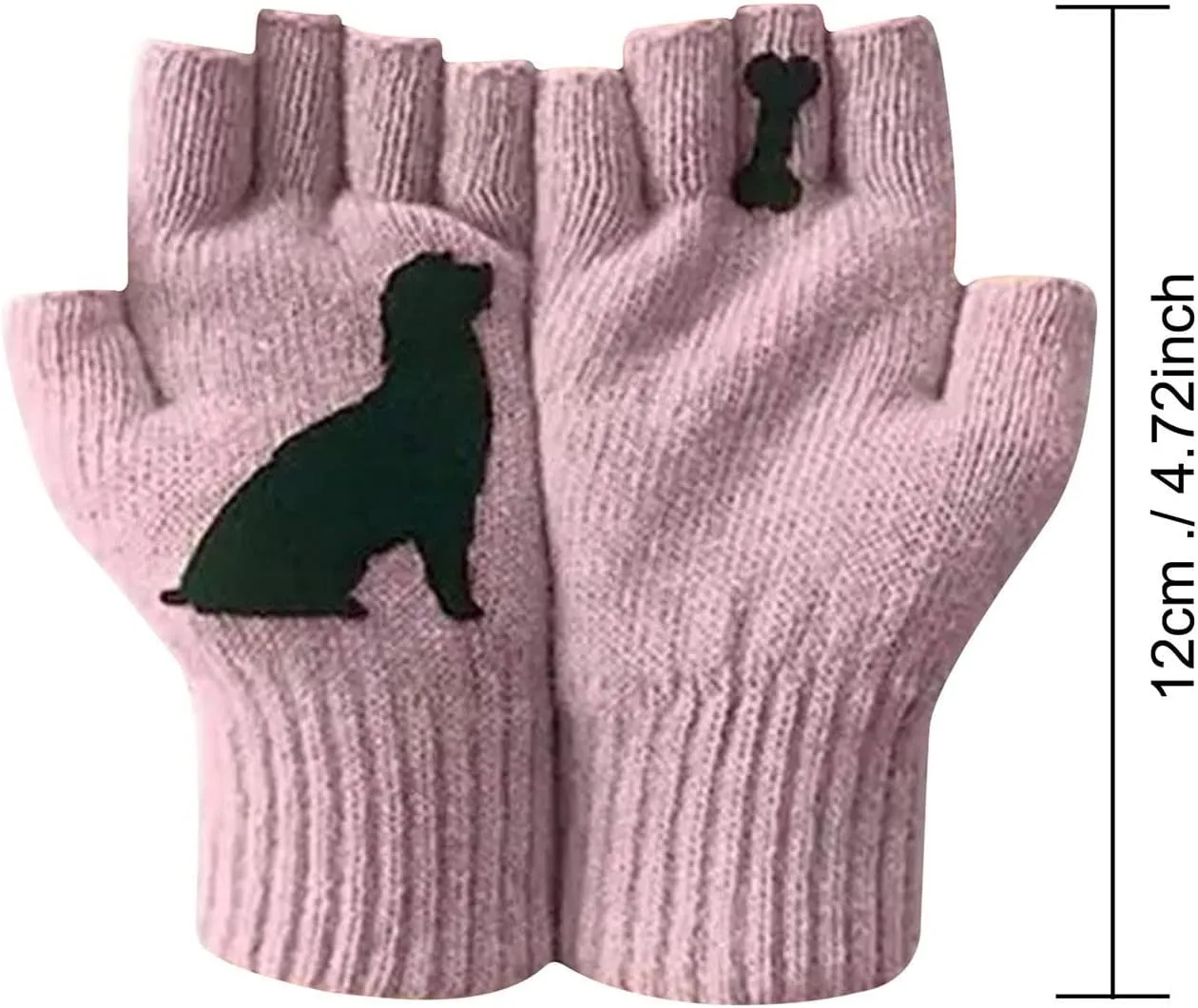 Women Winter Touchscreen Gloves Funny Dog Warm Fleece Lined Knit Elastic Cuff Women's Sports (Orange, One Size)