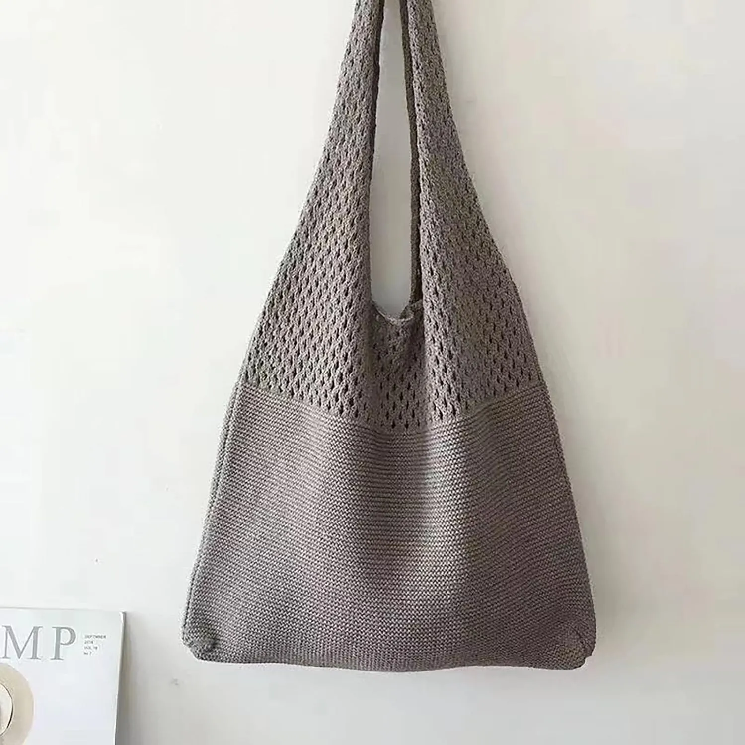 Women's Canvas Tote Bags with Zipper Crossbody Purses and Handbags Lightweight Pocketbook Lightweight Puffer Bag(Dark Gray)