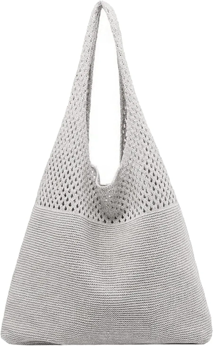 Women's Canvas Tote Bags with Zipper Crossbody Purses and Handbags Lightweight Pocketbook Lightweight Puffer Bag(Grey)
