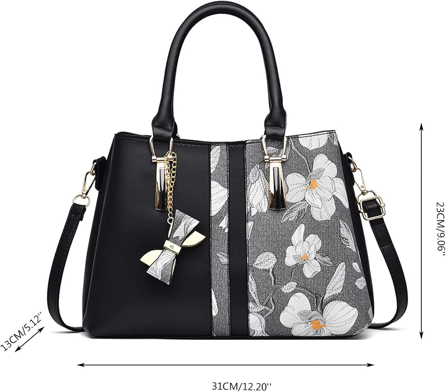 Women's Classic Satchel Bags Small Crossbody Bags Classic Double Zip Top Satchel Bag Versatile Travel Purse(Black)