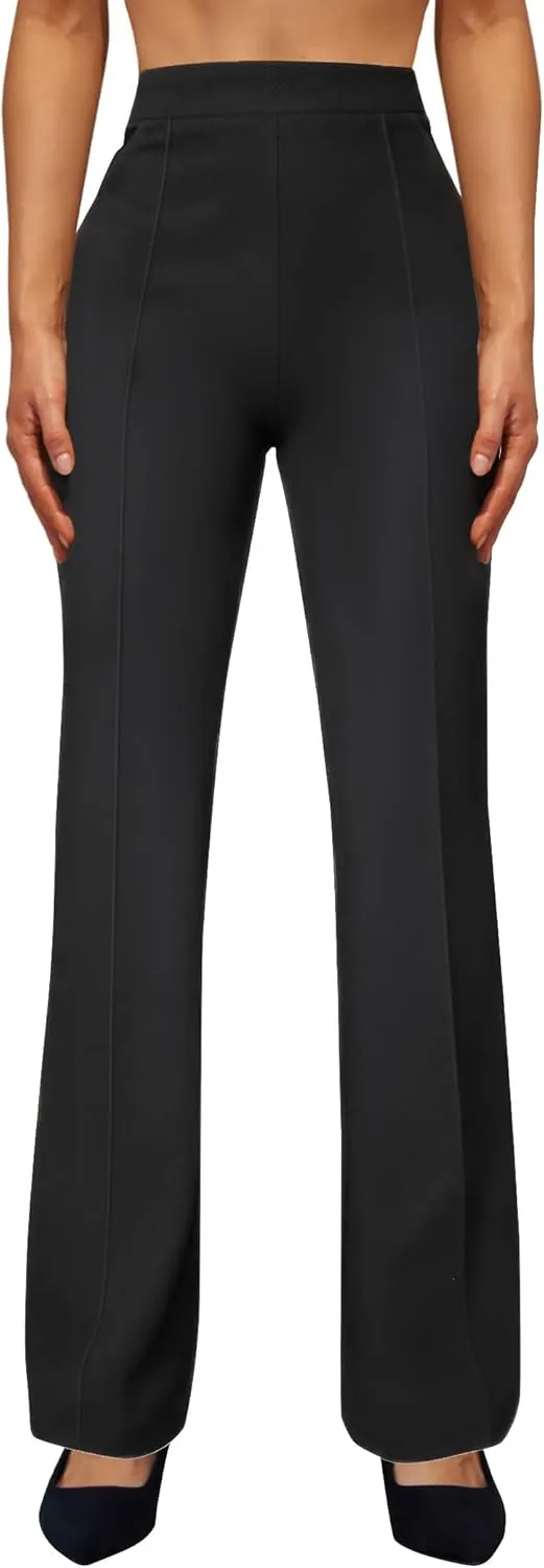 Womens High Waist Dress Work Pants Stretchy Casual Business Office Slacks Bootcut Flare Trousers