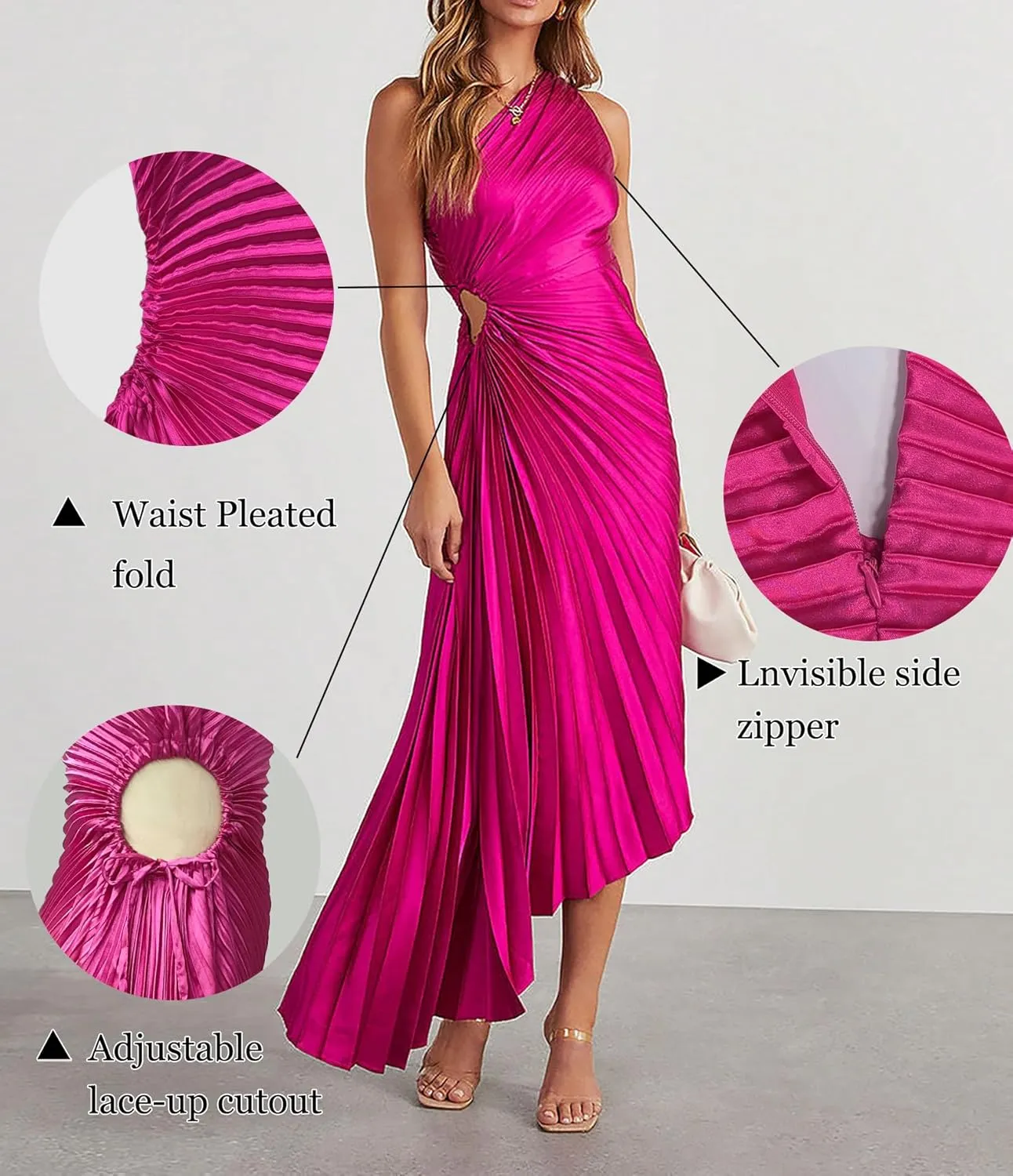 Women's Sexy One Shoulder Lrregular Dress Split Cocktail Party Maxi Dresses