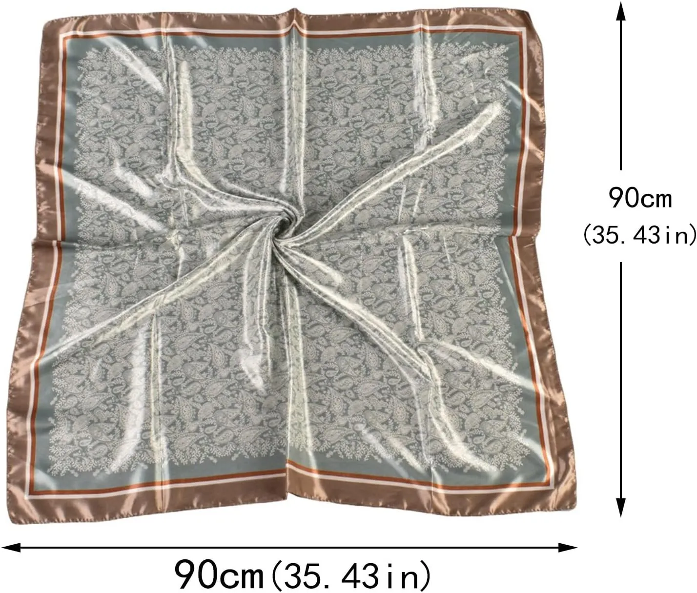 Womens Spring Summer Prints Satin Cashew Flower Prints Square Scarf Silk Scarves for Hair