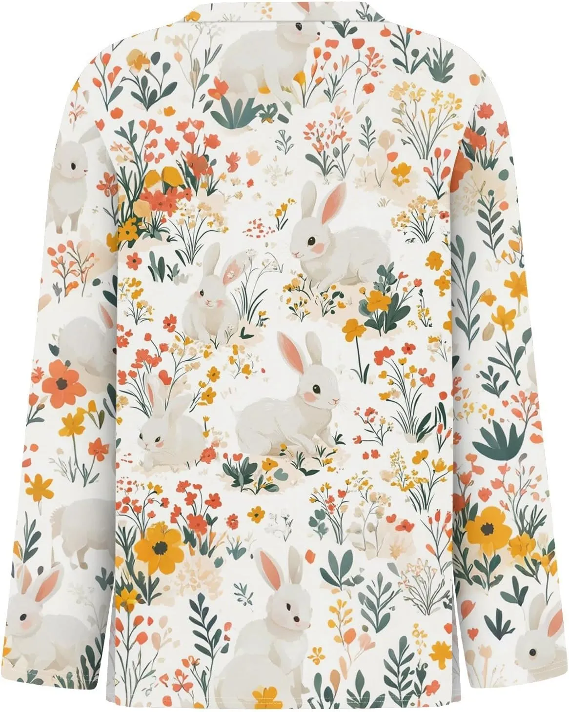 Women's Tops Long Sleeve Spring Shirts 2025 Trendy Loose Fit Crew Neck Floral Print Dressy Blouses