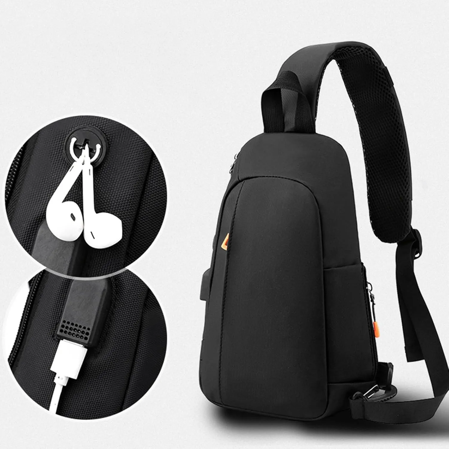 Women's Trendy Crossbody Bag Soft Leather Travel Purse Crossbody Wallet Purses with Card Slots Sports Backpack(Black)