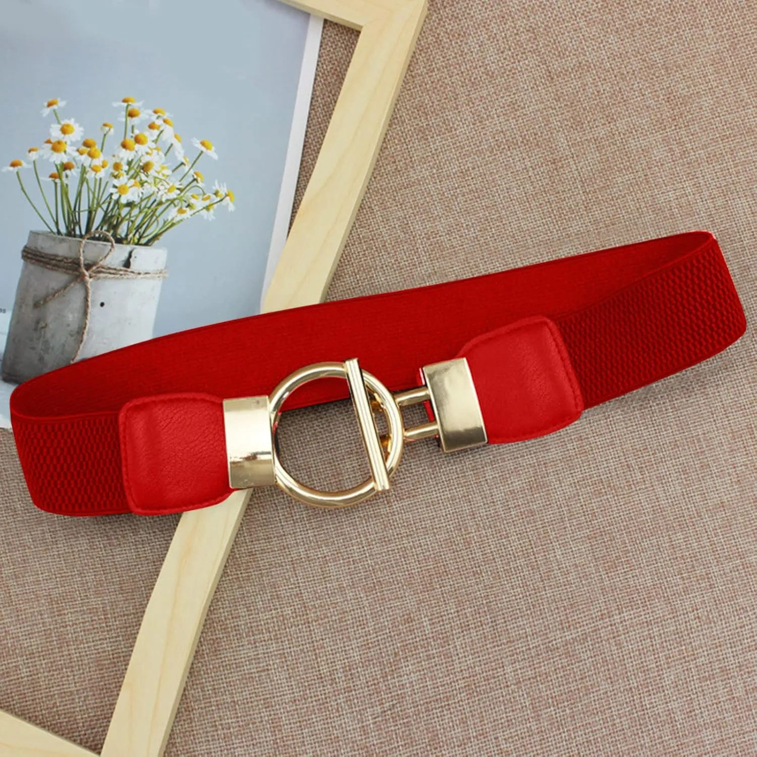 Womens Vintage Belt Wide Stretch Waist Belts Waistband for Jeans Dresses