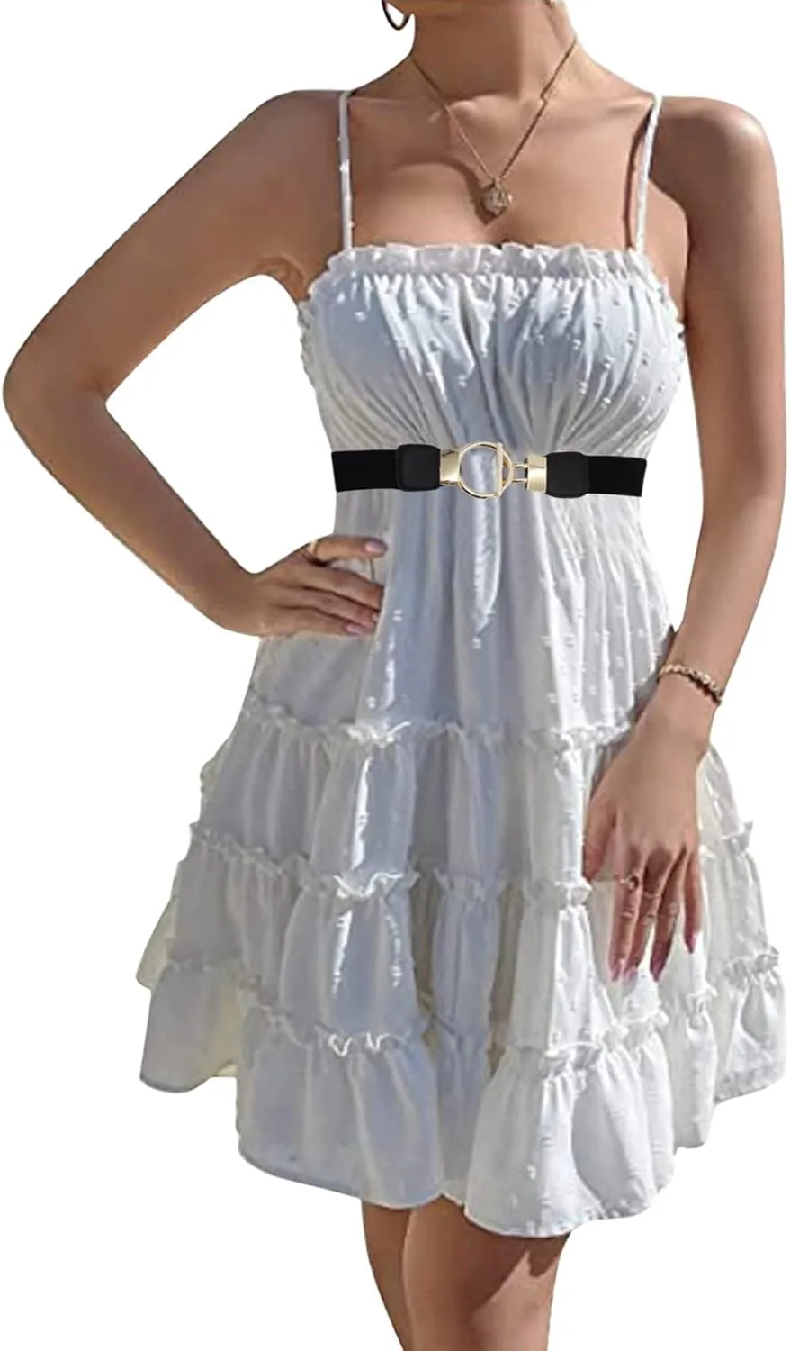 Womens Vintage Belt Wide Stretch Waist Belts Waistband for Jeans Dresses