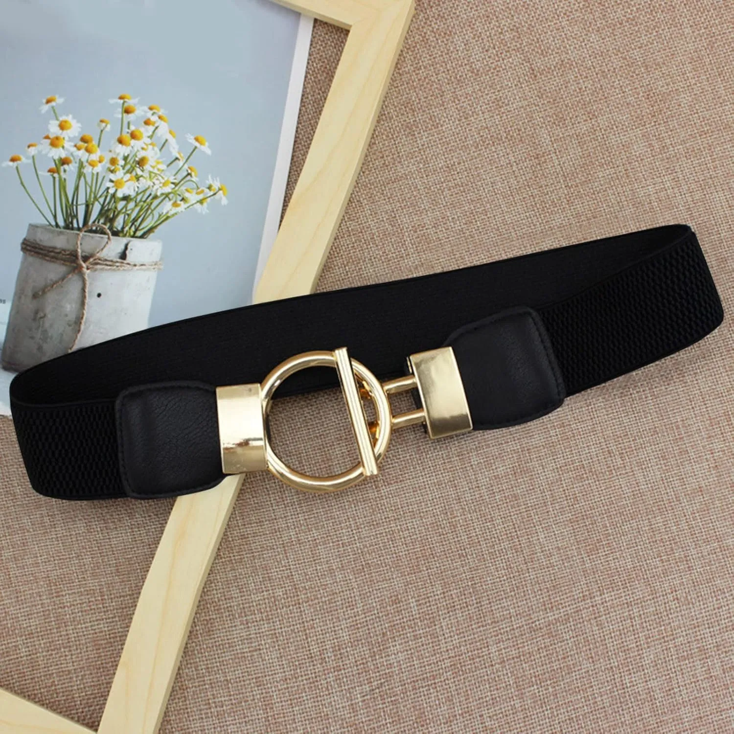 Womens Vintage Belt Wide Stretch Waist Belts Waistband for Jeans Dresses