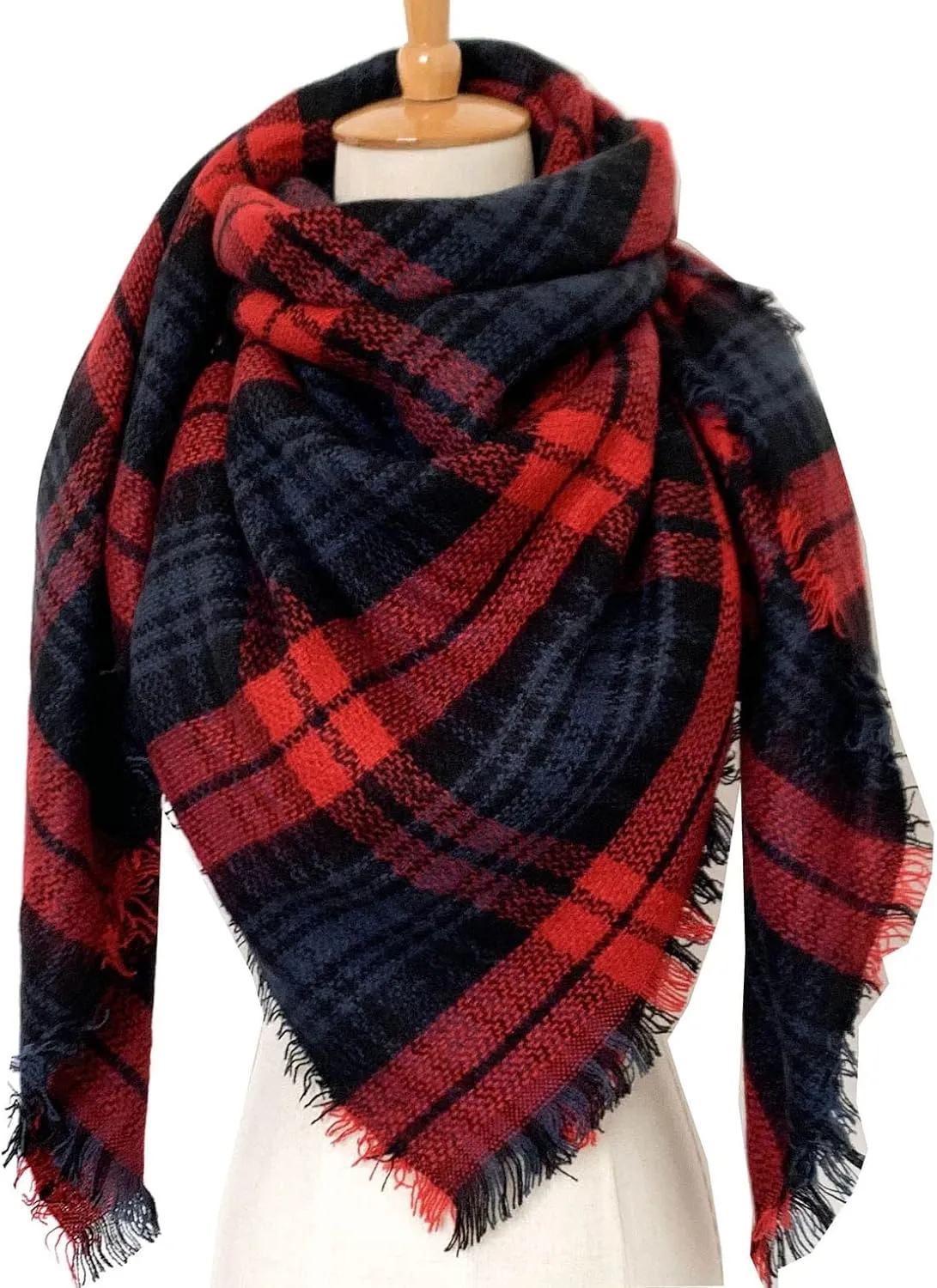 Women's Winter Warm Increase Double-Sided Colorful Scarf Shawl Scarfs for Men