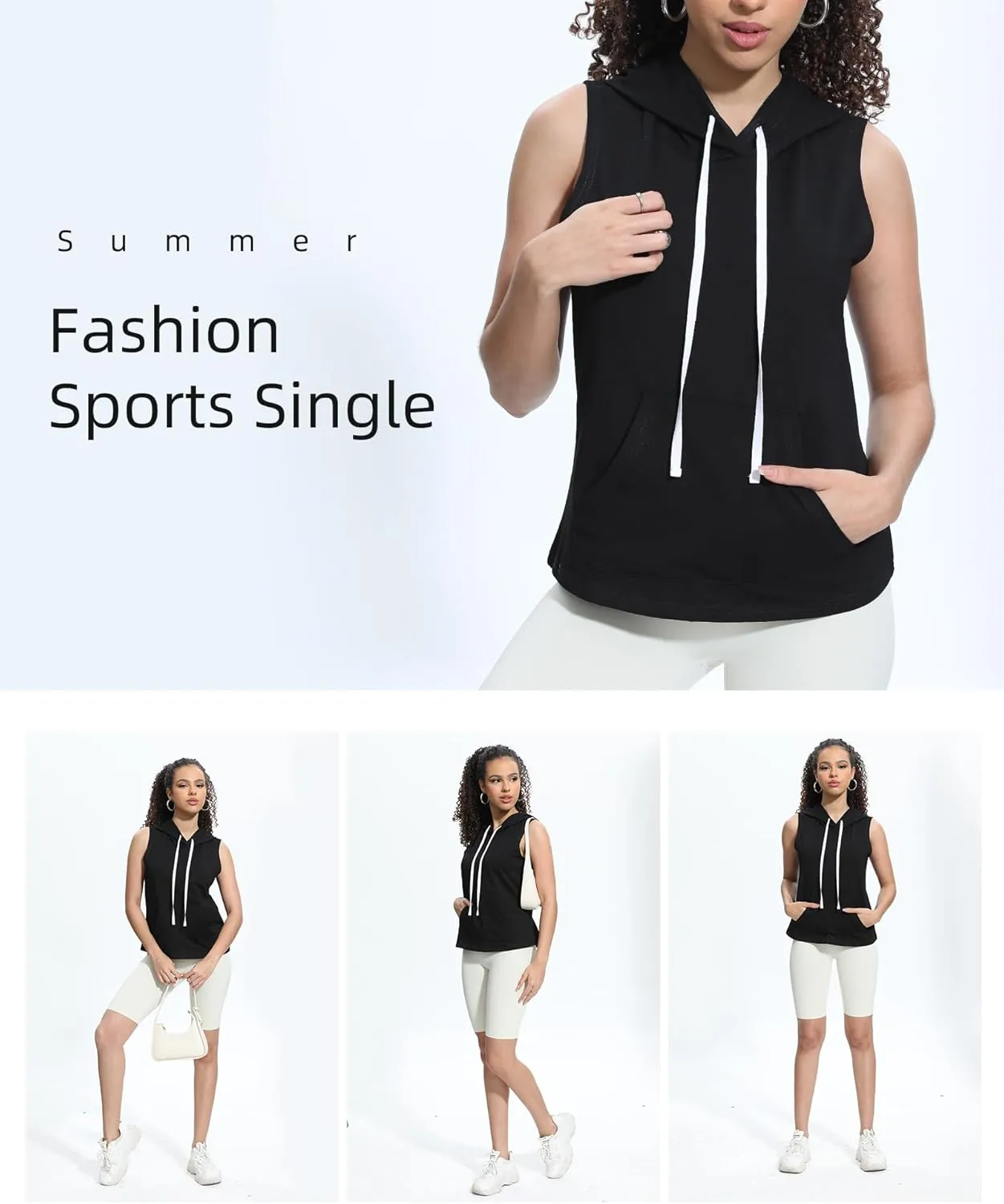 Xeoxarel Women's Sleeveless Vest Hoodies Tank Top (S-XL)