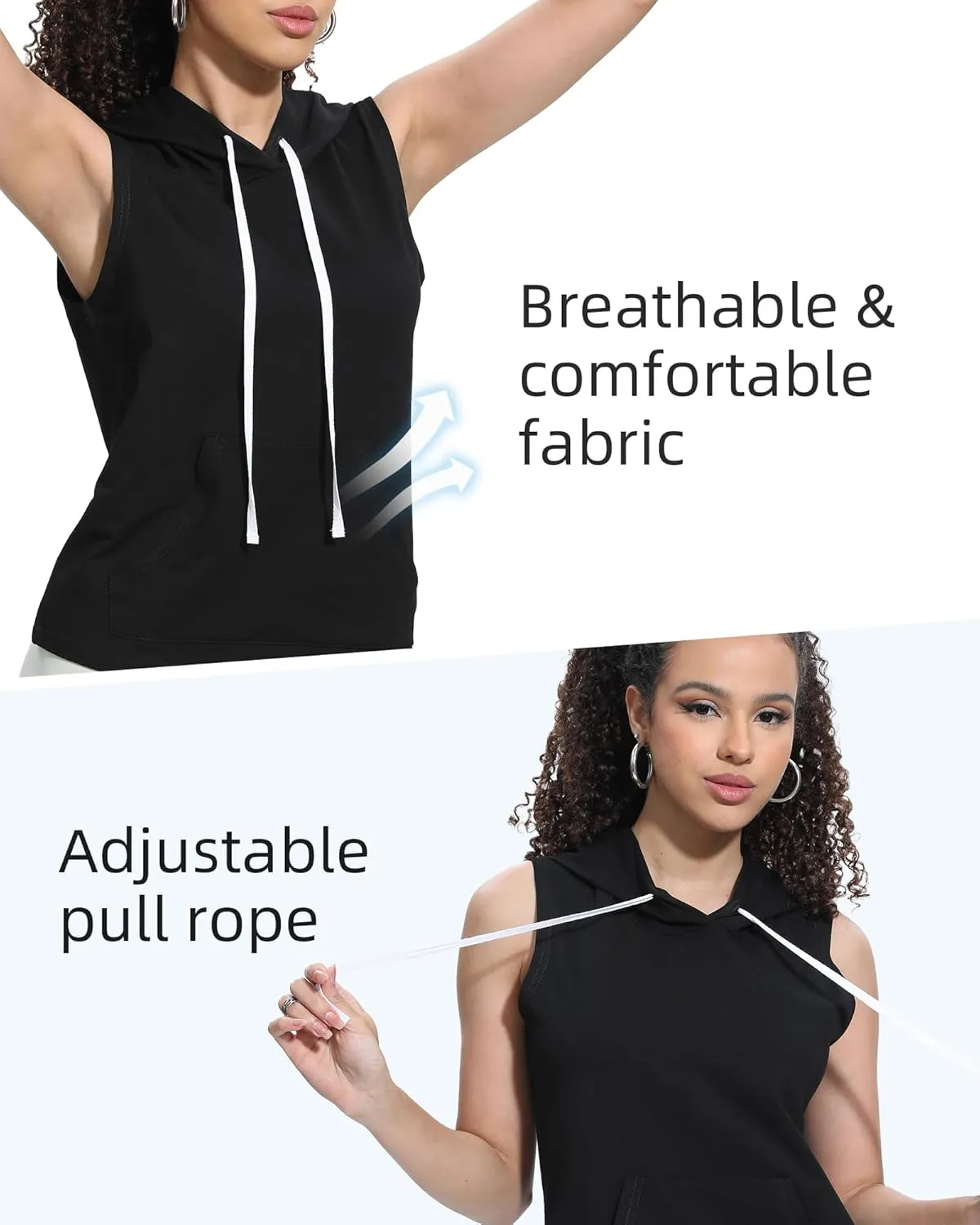 Xeoxarel Women's Sleeveless Vest Hoodies Tank Top (S-XL)