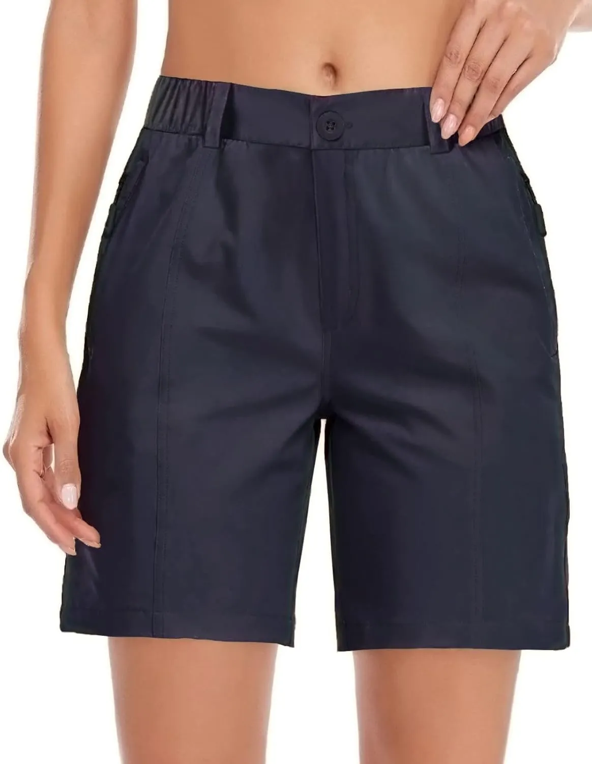XinYangNi Women's Hiking Cargo Lightweight Shorts for Women 7" Quick Dry Casual Summer Golf with Zipper Pockets